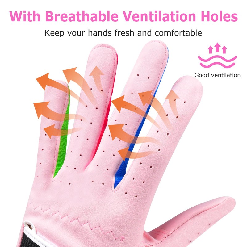 PGM Kids Golf Gloves Left Hand Premium Breathable Youth Golf