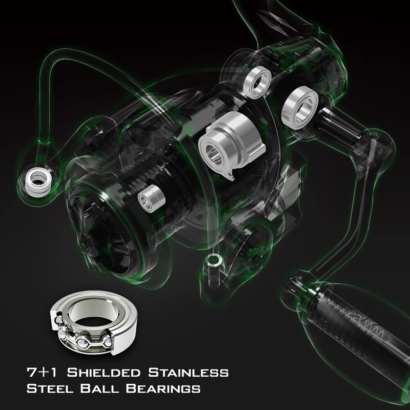 KastKing Spartacus II Spinning Reel, IPX5 Waterproof Rating,Size 4000,Stryker Green
