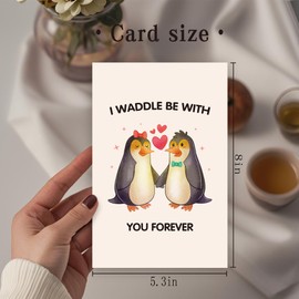 FSSDAS Penguin Sweet Anniversary Cards for Men Husband, Romantic Anniversary Card Gifts for Couple Husband Wife, Romantic Gifts for Birthday Anniv. Valentines Day for Women