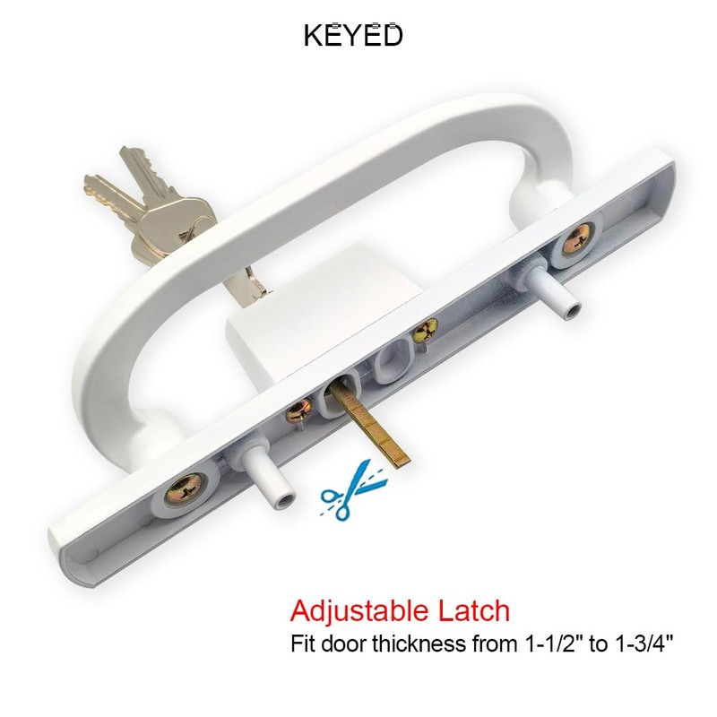 ALLYWASAI Patio Sliding Door Handle Set with Mortise Lock, Key