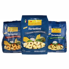 Corabella Paquete Variado De Pasta Tortellini: Cuatro Quesos Tricolor, Cuatro Quesos Clásicos Y Ricotta Con Espinacas | Sin Conservantes | Ingredientes Premium | Auténtica Pasta Italiana - 8.8 (Paquet