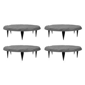 Outdoor Step Stones, Stepping Stones with Ground Stakes, Polypropylene Resin Round Step Stones with Ground Stakes for Lawn Garden Pathway (Grey)