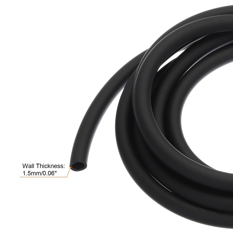 sourcing map PVC Petrol Fuel Line Hose 5mmx8mm 2m Black