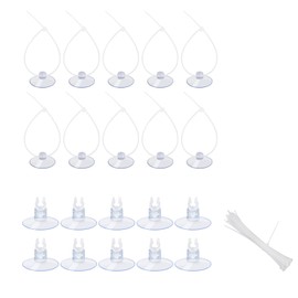 AQUANEAT 20 Pack Aquarium Suction Cups with Clips 3/16" air Hose and Adjustable Zip Ties for Aquarium Fish Tank Decoration Moss Shrimp Nest
