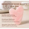 Herramienta facial Gua Sha de cuarzo rosa, cristal en forma