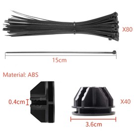 40 Stück Kunststoff-Würfelgitterverbinder Organizer-Verbinder, modulare Würfelschrankverbinder für Aufbewahrungswürfel mit 80 Kabelbindern – Schwarz