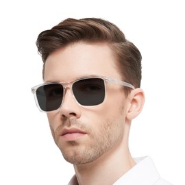 OCCI CHIARI Large Square Reading Sunglasses for Men 2.0 Sun Readers Full Lens Reader Sunglasses 1.0 1.25 1.5 1.75 2.0 2.25 2.5 2.75 3.0 3.5 (Transparent, 2.00)