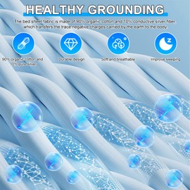 panthem Universal Grounding Bed Sheet, Grounding Mat for Bed, Organic Cotton with Silver Fibre for Better Sleep, 265 x 60 cm, Grounding Sheet, Grounding Bed Sheet Mat (White)