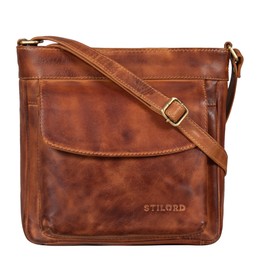 STILORD 'Melina' Vintage Women's Leather Bag, Small Shoulder Bag for Women, Elegant Shoulder Bag, Handbag for Going Out, Leisure, Evening Bag, Leather, Larino - Brown, shoulder bag