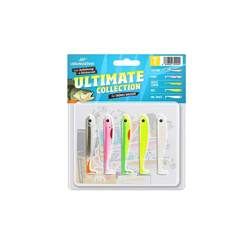 Lieblingsköder Gummifische 7cm - 5 Angelköder, Farbe Lieblingsköder:Ultimate Collection trübes
