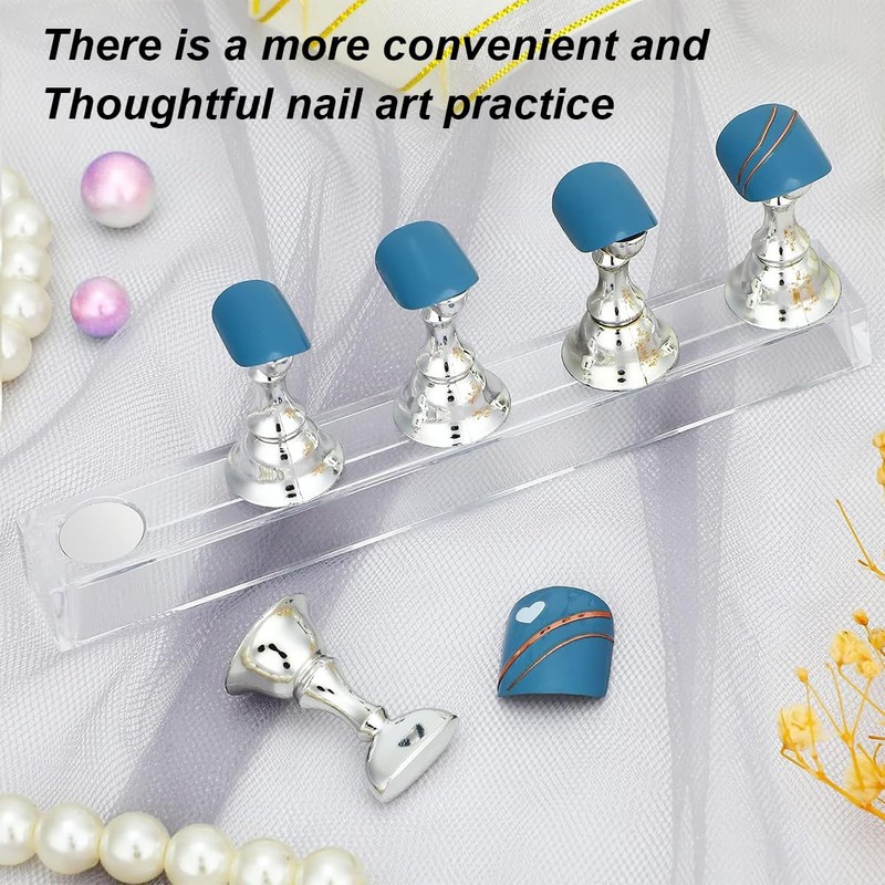 2 Sets Nail Stand Display, Magnetic Nail Tips Stand, Nail