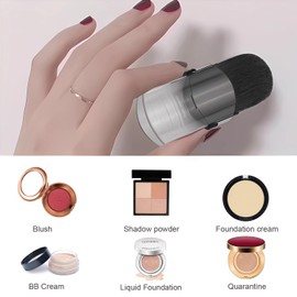 Bling Toman Mini Blush Brush Flat Telescope Brush Retractable Travel Makeup Brush for Mineral Powder,Contouring, Bronzer, Loose Powder,Sunscreen, Cream Foundation or Liquid Cosmetics (1 pcs)