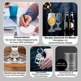 Geschenke für Opa Personalisierte Biergläser für Opa Geburtstag Bierglas Mit Gravur Geschenke für Männer Bester Opa Geburtstagsgeschenke Bierkrug Geschenk für Opa Biergläser Geschenke Weihnachten