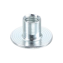 uxcell M8 T-Nuts, 24pcs Carbon Steel Tee Nut Round Base Weld Nuts 12mm Height Through Hole Flange Insert Female Thread Plate Nuts, Silver