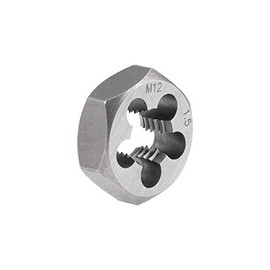 sourcing map Hex Rethreading Die M12 x 1.5 Pitch Carbon Steel Metric Hexagon Taper Pipe Die Accuracy Grade: 6g