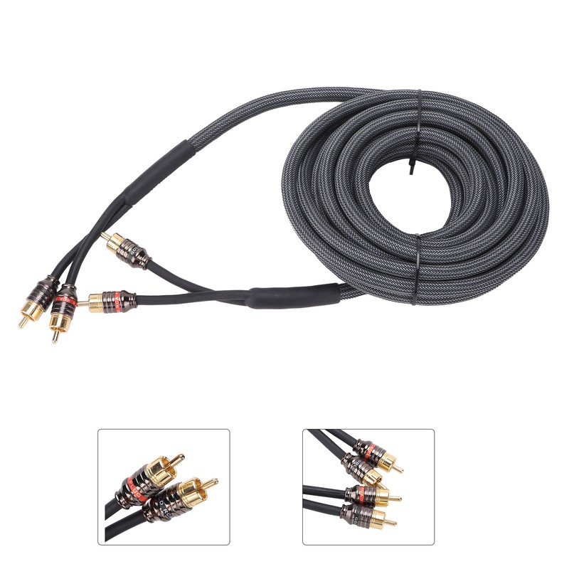 Car Audio Signal Cable Adapter 4.5m/180in Black PVC Plastic Layer