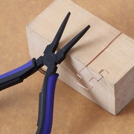 Flat Nose Pliers, Long Reach Needle Nose Pliers, Carbon Steel Jaw TPR Handle Jewelry Making Pliers Tool Flat Long Nose Pliers for DIY Electronics