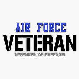 HOF Trading Air Force Veteran Vinyl Sticker Waterproof Decal Laptop Wall Window Bumper Sticker 5"