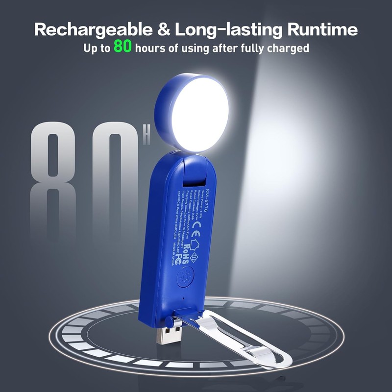 Luz de Libro Recargable USB VAVOFO KM-6776 con Bloqueo de