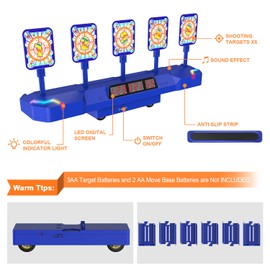 Fibevon Target for Nerf Guns, Electric Scoring Auto Reset Shooting Digital Running Targets, Moving Target for Nerf, Ideal Gift Toy for Kids, Teens, Boys & Girls Aged 5 6 7 8 9 10 11 12 13