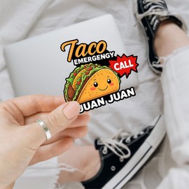 (3Pcs) Taco Emergency Call 9 Juan Juan Sticker, Taco Bumper Sticker Tacos Decal Funny Taco Lover Sticker, Funny Cinco De Mayo Mexico Sticker-stickers For Laptop Water Bottle Phone Car Window Helmet 3"