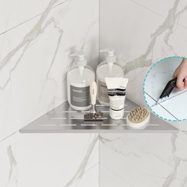 Neodrain Shower Shelf Corner Shelf Stainless Steel Shower Shelf Corner Tiles Recessed for Bathroom Kitchen 305 mm