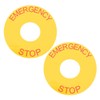 2pcs Emergency Stop Sign Sticker Eye-catching Decal for Machinery Safety