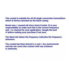 JR Vintage RC JR PROPO Radio FM Crystal JRPXFT60 Channel 60 72.990mhz Transmitter