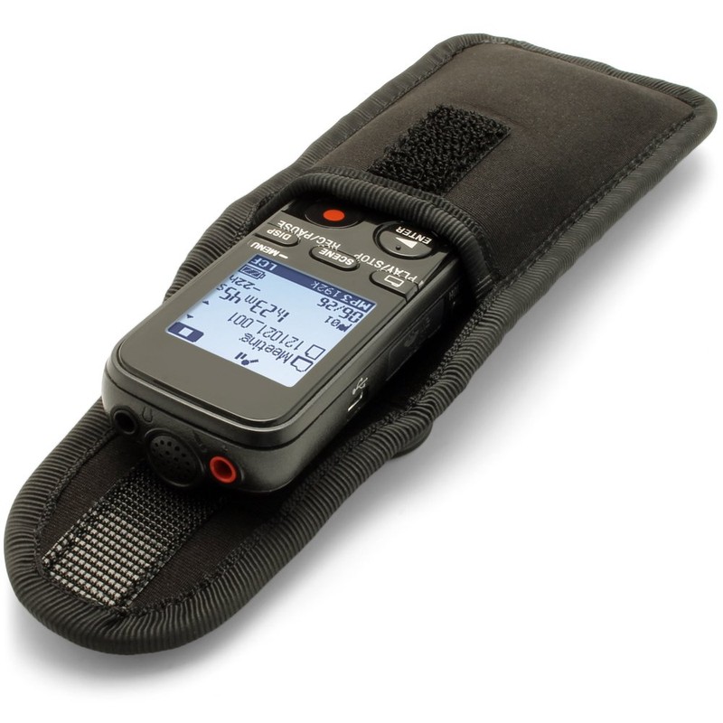 iGadgitz Black Neoprene Pouch Sleeve Case for Digital Voice Recorders