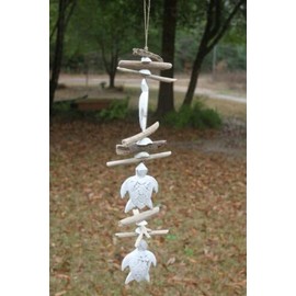 Vintage Sea Turtle Driftwood Hanging Mobile Decor - G-77-1 Item