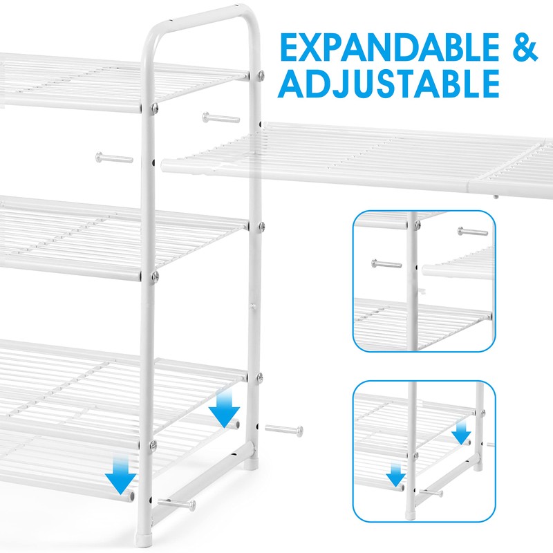 Simple Trending 3-Tier Stackable Shoe Rack, Expandable & Adjustable Shoe