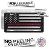 Red Line American Flag Novelty License Plate, Matching Keychain and