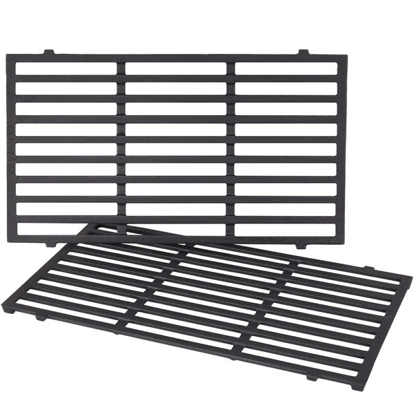 X Home 7637 Grill Grates Replacement for Weber Spirit E-210 S-210, Spirit I & II 200 Series (Front-Mounted Control) Gas Grill Replacement Parts, Cast Iron, 17.5 x 10.2 Inch, 2-Pack