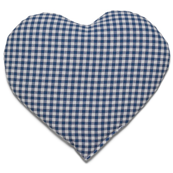Cherry Stone Cushion Heart Approx. 30 x 25 cm – Blue/White – Heat Cushion – Grain Cushion Heart Cushion – A Charming Gift