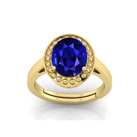LMDPRAJAPATIS 6.25 Carat Caertified Blue Sapphire Birthstone Silver Ring For Women