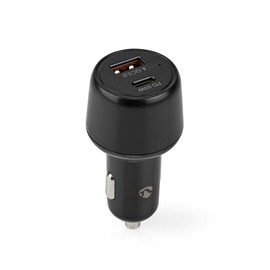 Car Charger - 65 W - 2.0/3.0/3.25 A - Number of Outputs: 2 - Port Type: USB-A/USB-C - Automatic Voltage Selection
