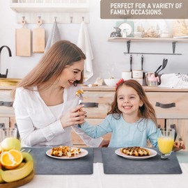 UnivoColors Placemats,Heat Resistant Placemats Set of 8 Washable 12 x 17 Inch,Waterproof Table Mats,Wipeable Pu Place Mats for Kitchen,Dining Room.(8 Combinations)