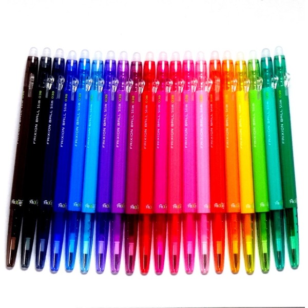 Pilot FriXion Ball Slim Retractable Erasable Gel Ink Pens, Extra Fine Point, 0.38 mm, 20 colors set