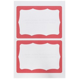 Advantus Writable Badge Stickers, 3-1/2 x 2-1/4 Inches, White & Red, Pack of 100 (97189)