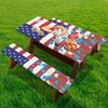 Binienty American Flag Picnic Table Cover with Bench Cover Set
