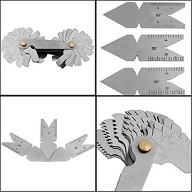 Screw Pitch Gauge,Thread Gauge,2pcs 60°+1pc 55° Center Gauges Fishtail Gauge Measuring Tool Set,for Screw Cutting Tools