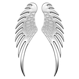 HQRNYP 2PCS Angel Wings Stickers, Car Badge Decals, 5.5" 3D Metal Stereo Eagle Wing Stickers, Auto Exterior Decor Accessories Styling Hawk Eagle Logo Emblem Universal for Trucks, SUVs, Cars (Silver)