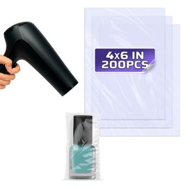 200 Pcs Heat Shrink Wrap Bags – 4x6 Inch Heat Shrink Bags Compatible with Hair Dryer at Medium Temperature – Suitable for Packaging Small Items, Protects from Dust, Moisture, and Scratches