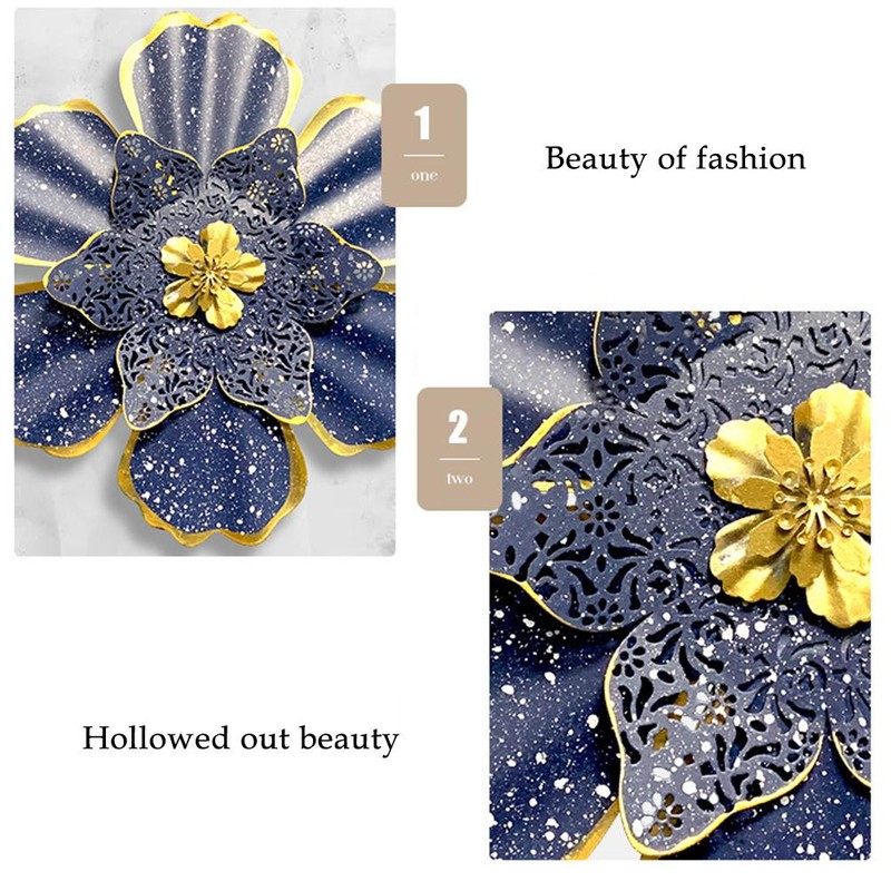 Metal Flower Ornament Wall Art Iron Flower Pendant for Home