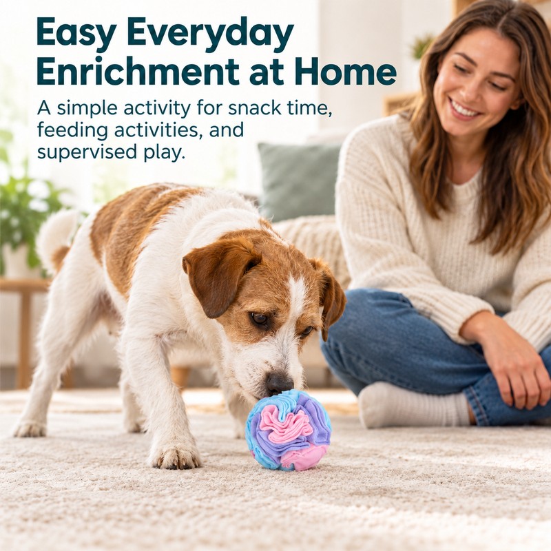 Dog Snuffle Ball for Nose Work – Interactive Treat-Hiding Slow
