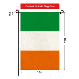 Ireland Garden Flags Small Irish Flag 12x18 Inch Double-Sided Burlap Flag for Outdoor Yard, Porch & Patio Decoration (Ireland)