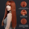 7JHH WIGS 26Inch Long Straight Wig with Bangs Ginger Wig
