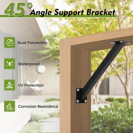 8 Pcs 45 Degree Angle Support Bracket, Angled Support Brackets to Reinforce Wood Post and Beam Joints, Pergola Angle Brackets for Pergolas, Cabins, Carports and Patios