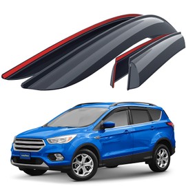 Goodyear Side Window Deflectors for Ford Escape 2013-2019, Tape-on Rain Guards, Window Visors for Cars, Vent Deflector, Vent Visor, Car Accessories, 4 pcs. - GY008840