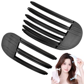 Root Raising Clip Bangs Clip 2 Pack 6 Teeth + 3 Teeth Bangs Stand Up Bangs Clip Hard to Drop Durable and Long Lasting (Black)